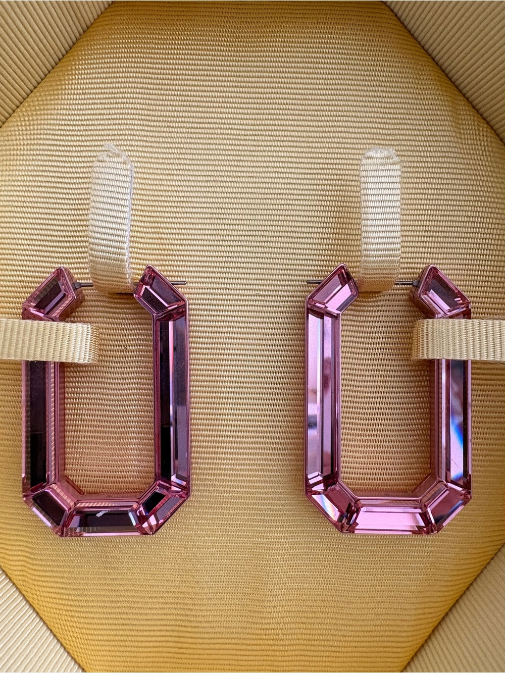 Swarovski Geometric Pink Oversized Earrings